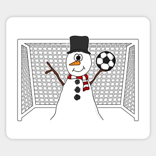 Christmas Football Snowman Soccer Goalkeeper Xmas 2022 Sticker